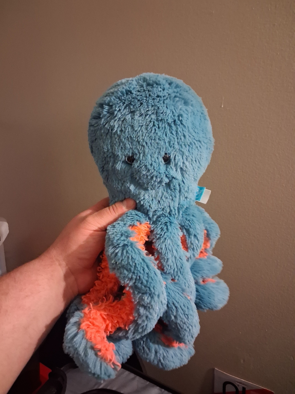 Cuddly Blue and Orange Plush Octopus Stuffed Animal